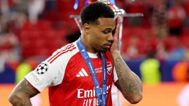 المدافع البرازيلي غابرييل قلب دفاع أرسنال الإنكليزي